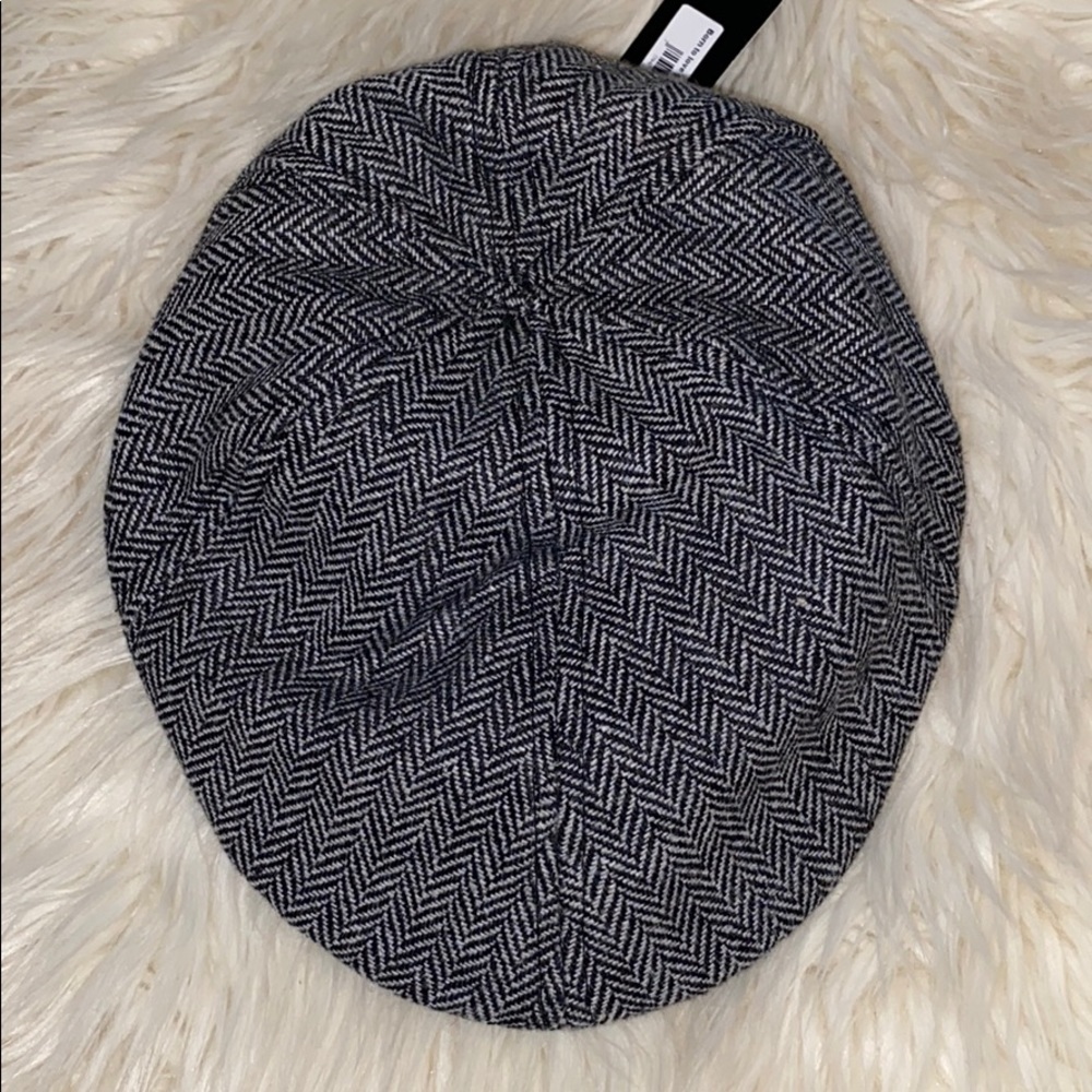 Grey Herringbone Newsboy Hat